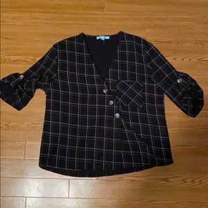 Black and White Plaid Top